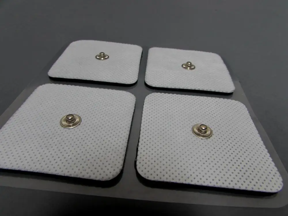 20pcs 5*10cm 5x5cm 3.5mm Buttons SQUARE STUD Electrode Pads SELF ADHESIVE  Reusable For Compex TENS EMS Units - AliExpress