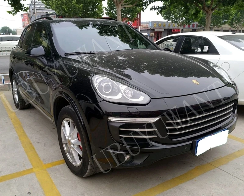 Для Porsche Cayenne 7 шт. ABS хромированный автомобильный передний 3D бампер сетка вентиляционное отверстие решетка грязи Гриль Крышка отделка