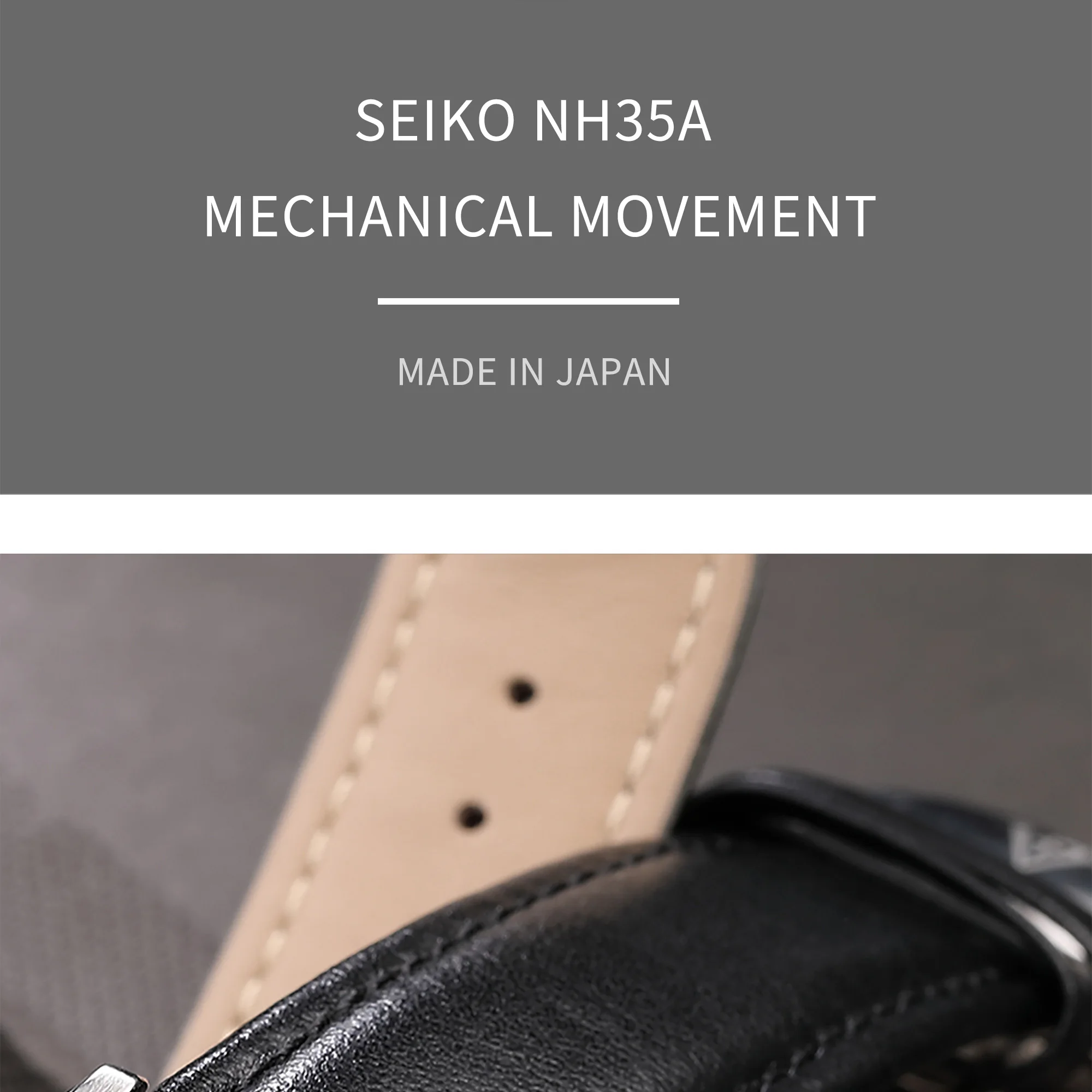 CADISEN автоматические механические часы для мужчин Seiko NH35A Move для мужчин t натуральная кожа Сапфир Водонепроницаемый relogio masculino reloj hombre
