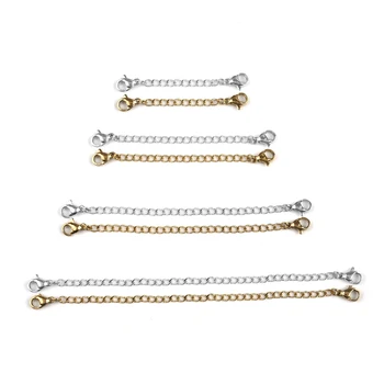 

20pcs Stainless Steel Extension Tail Chain Lobster Clasps Connector For DIY Jewelry Making Findings Bracelet Necklace