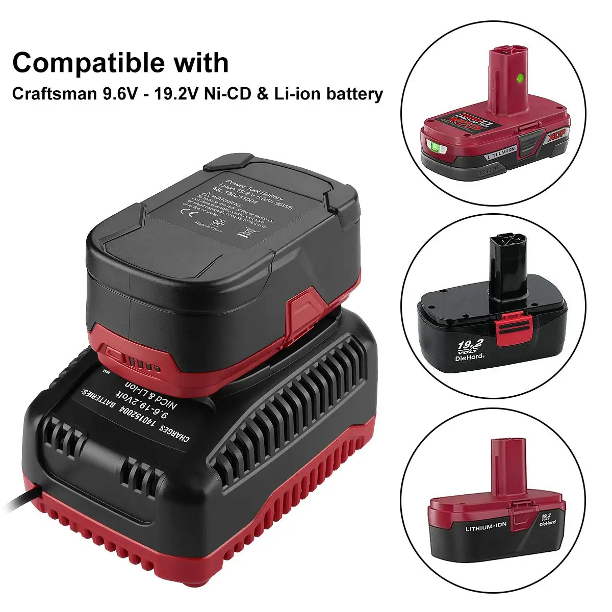 Запасное зарядное устройство для аккумулятора Craftsman C3 9 6 вольт и 19 2 Ni-Cd