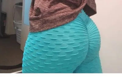 light blue Новые модные женские дышащие ягодицы впитывающие пот жаккардовые брюки обтягивающие леггинсы Soild Фитнес Леггинсы CA3230 - Цвет: light blue