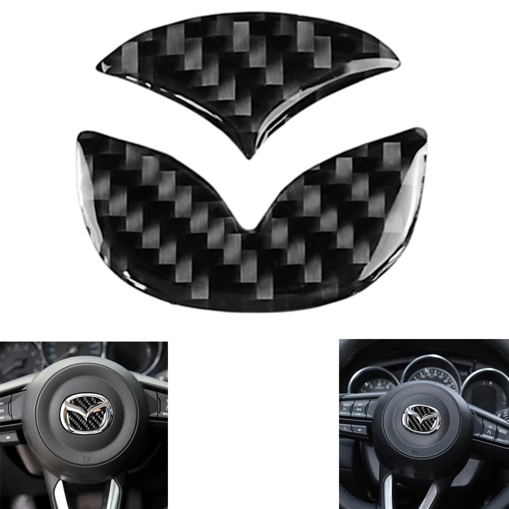 Углеродное волокно руль Стикеры Накладка для Mazda Axela ATENZA CX 5 4 чехлы из углеродного
