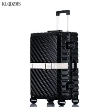 KLQDZMS 20"24"26"29inch Aluminum Frame Business Travel Hard Shell suitcase Spinner Cabin Trolley Suitcase Carry on Luggage