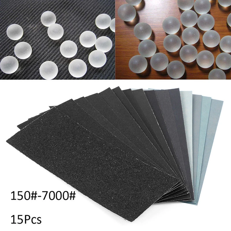 150~7000 Grit Car Paint Wet And Dry Sandpaper Abrasive Sanding Paper Sheet 15PCS