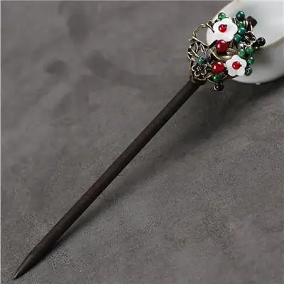11 Hair Sticks Винтажные кисточки китайские деревянные счеты волосы палочки для волос ювелирные аксессуары для женщин Этнические Ручной работы шпилька для волос украшения - Metal color: 11 Hair Sticks