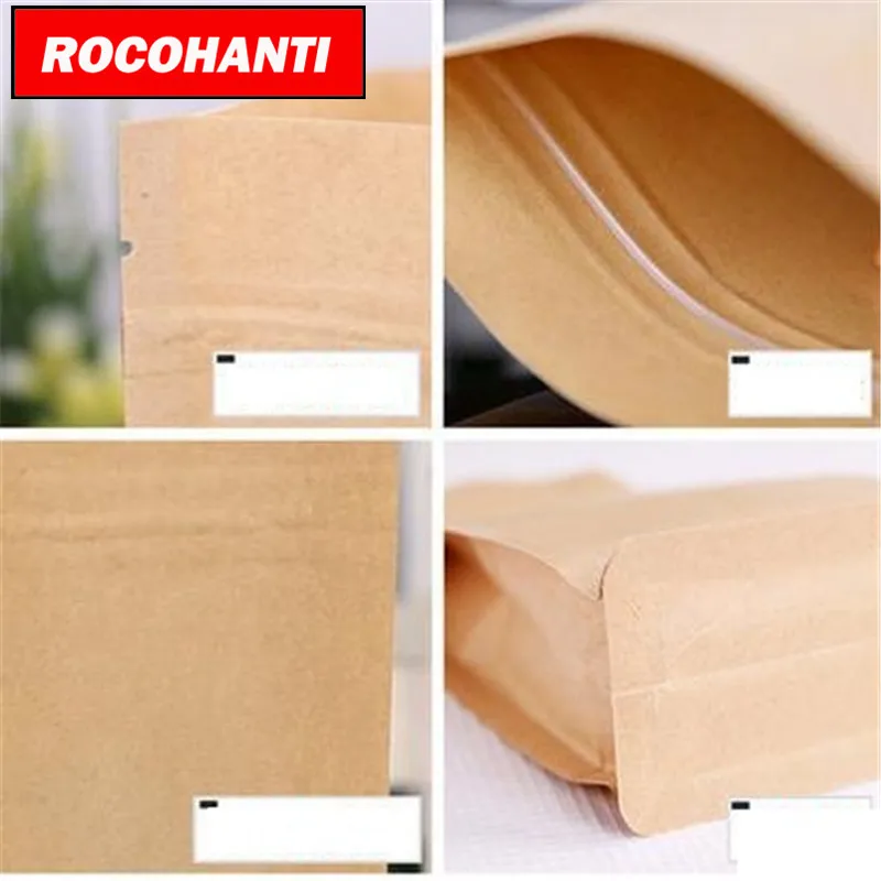 100X Resealable сторона Gusset квадратное дно мешок, кофе используя плоское дно крафт-бумажный мешок