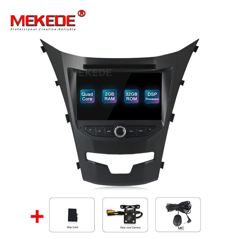 32G add camera MEKEDE dsp Android 9,1 2+ 32G автомобильный DVD gps навигатор для SsangYong Korando Actyon автомобильный Радио стерео Wifi 4G Bluetooth - Цвет: 32G add camera