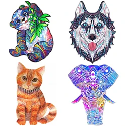 Puzzle en Bois pour adultes, Animaux, éléphant, jouets éducatifs pour enfants, cadeau 
