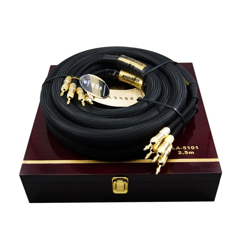 Высококлассный hi Fi кабель для динамика Choseal LA 5101 6N OCC 24K позолоченный Банановый