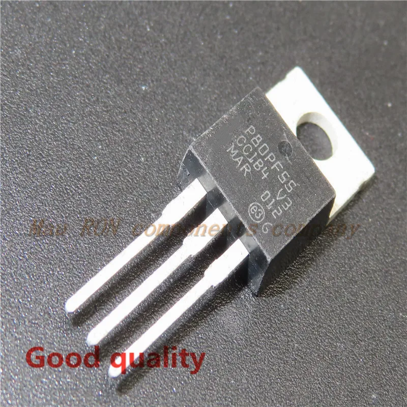 

10PCS/LOT STP80PF55 P80PF55 TO-220 80A/55V P-Channel MOS Tube