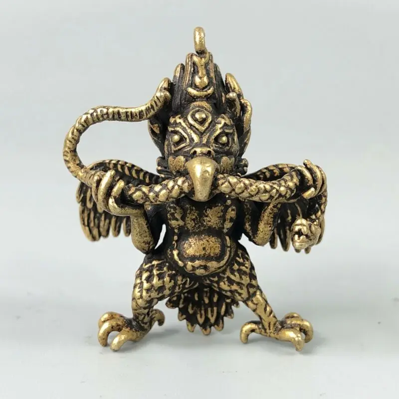 Exquisite Chinese Collectible Old Brass Handwork Eagle God Paya Garuda Statue | Дом и сад