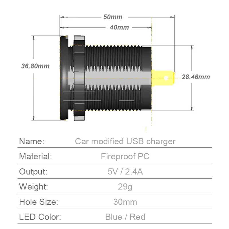 Двойной USB QC3.0 зарядка автомобильного прикуривателя зарядное устройство 5V 2.4A 12V