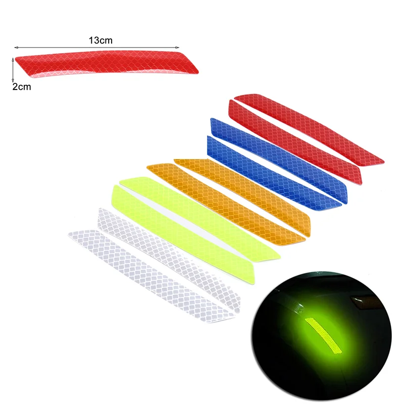 

1Pair 13*3cm Reflective Warning Strip Tape Car Bumper Reflective Strips Secure Reflector Stickers Decals Car Styling