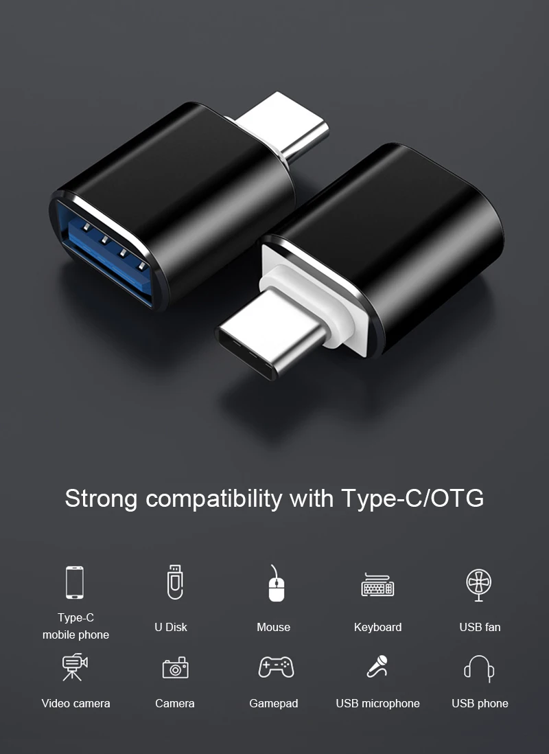 Mini USB Type C Adapter Male To USB 3.0 Female OTG Cable Converter Adapter Compatible With MacBook Pro/Air And Smartphones female usb to male phone jack adapter