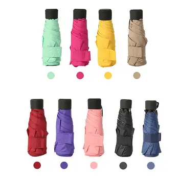 

Mini Fresh Sunscreen 5 Fold Sun Umbrella - Innovative Ultralight Pocket Folding Umbrella Multiple Colour for Women Men Kids