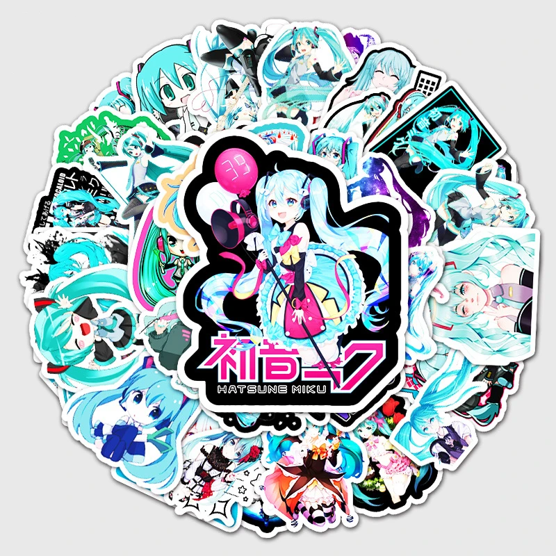 50pcs-japanese-comic-cartoon-hatsune-miku-graffiti-stickers-luggage-laptop-motorcycle-car-decoration-stickers