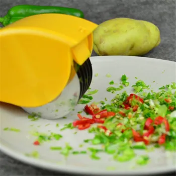 

Cutter Slicers 6Stainless Steel Blade Kitchen Vegetable Chop Herb Rolling Roll Rollers Mincer Manual Hand Scallion