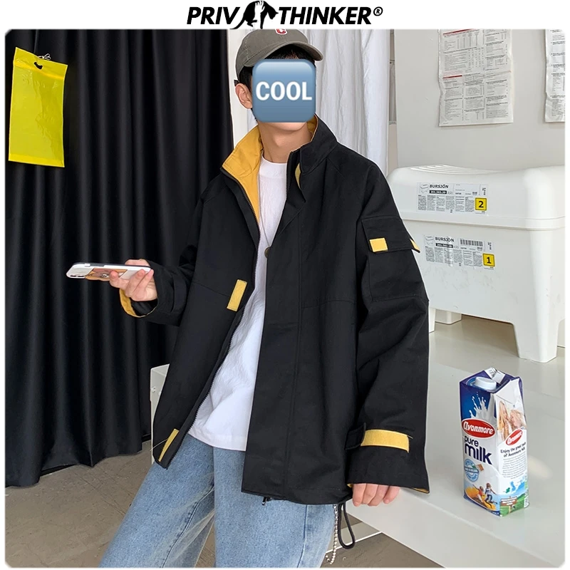 Мужская хлопковая уличная куртка Privathinker одежда в стиле хип-хоп свободная большие