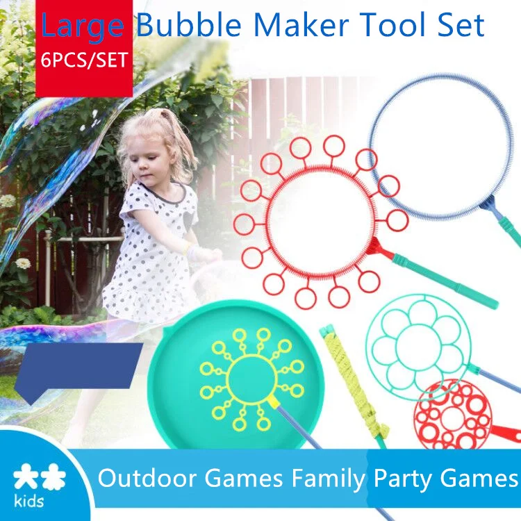 2in1 Giant Magic Bubble Kit Outdoor Jumbo Garden Toy Children Game Maker O1Q9 
