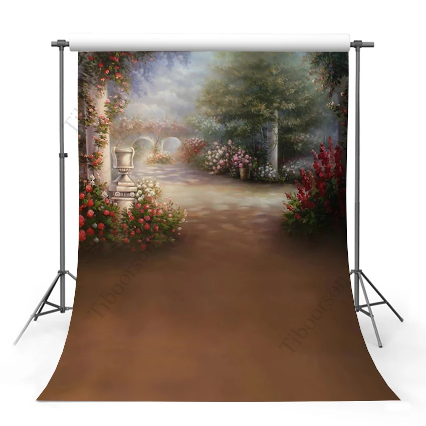 

Castle Garden Old Master Photography Backdrops Vintage Style Background for Photo Studio Photographers Flower Green Treen Props