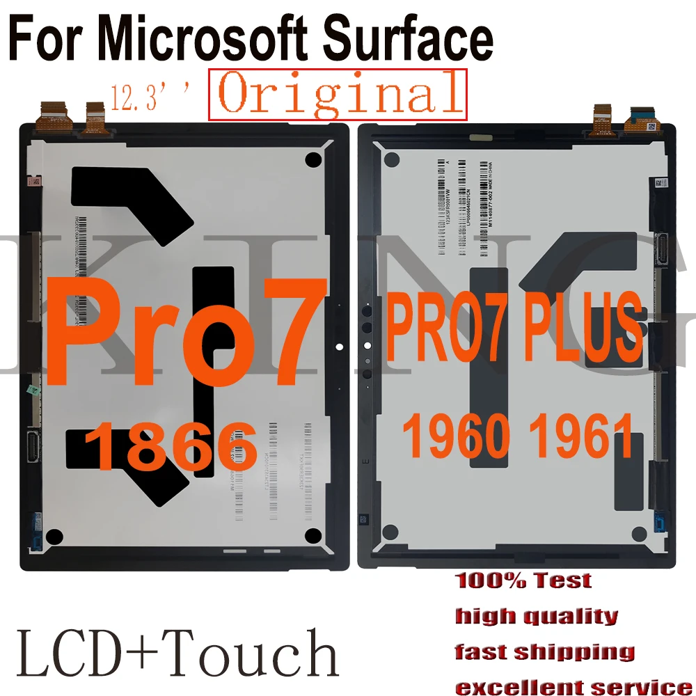 12.3 "Originale Per Microsoft Surface Pro 7 1866 Surface Pro 7 Plus 1960 1961 Pro 7 Display Lcd Touch Screen Digitizer Assembly