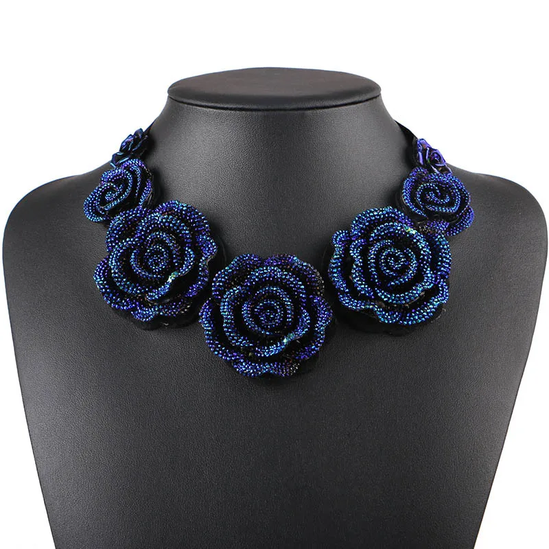 

Europe And America New Style Lace Pearl Flower Decorative Collar Shawl Necklace Elegant Ribbon Necklace
