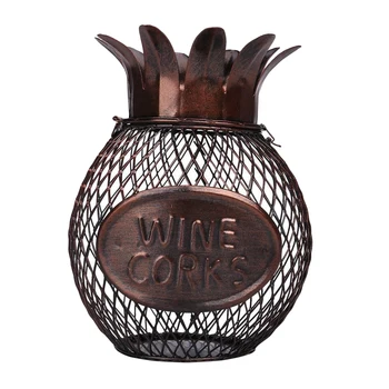 

Vintage Style Iron Wire Wine Cork Container Rack Changes Snacks Holder Decor