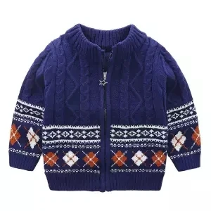 Baby Boys Sweaters Jackets Autumn Winter New Children's Print Knitted Coats Children's Boys Cardigan Coat Toddler Outwear