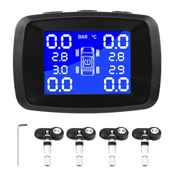 

Car Tyre Pressure Monitoring System Cigarette Lighter LCD Monitor With 4 Internal Sensors LCD Tire Pressure Sensor