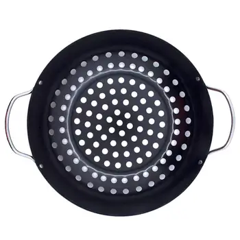 

Barbecue Plate Non-stick Grill Pan Meat Net Grilling Rack Roast Pan with Handle for Vegetable Fish Shrimp Meat