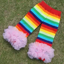 Радужные гетры; детские кружевные гетры; носки для обуви для малышей; гетры для детей; вязаные носки с кружевом