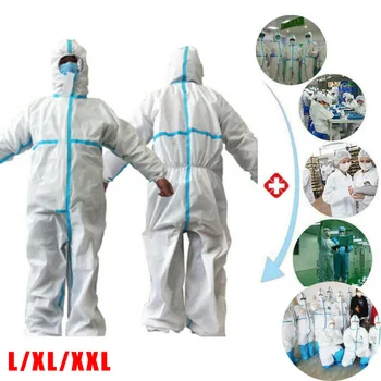 

Disposable Protective Overall Work Suit Coverall Lab Hospital Safety Clothing Dust Plastic Suit Washable And Reusable Unisex
