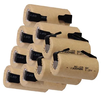 

YECKPOWO 10 pcs SC rechargeable battery power tool SUBC batterie NICD accumulator 1300mah 1.2v for Dewalt Bosch hitachi B&D