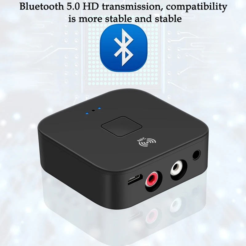 JINSERTA Bluetooth 5,0 приемник NFC Беспроводной адаптер 3,5 мм AUX/RCA HIFI автомобильный аудио приемник для ТВ динамик ПК