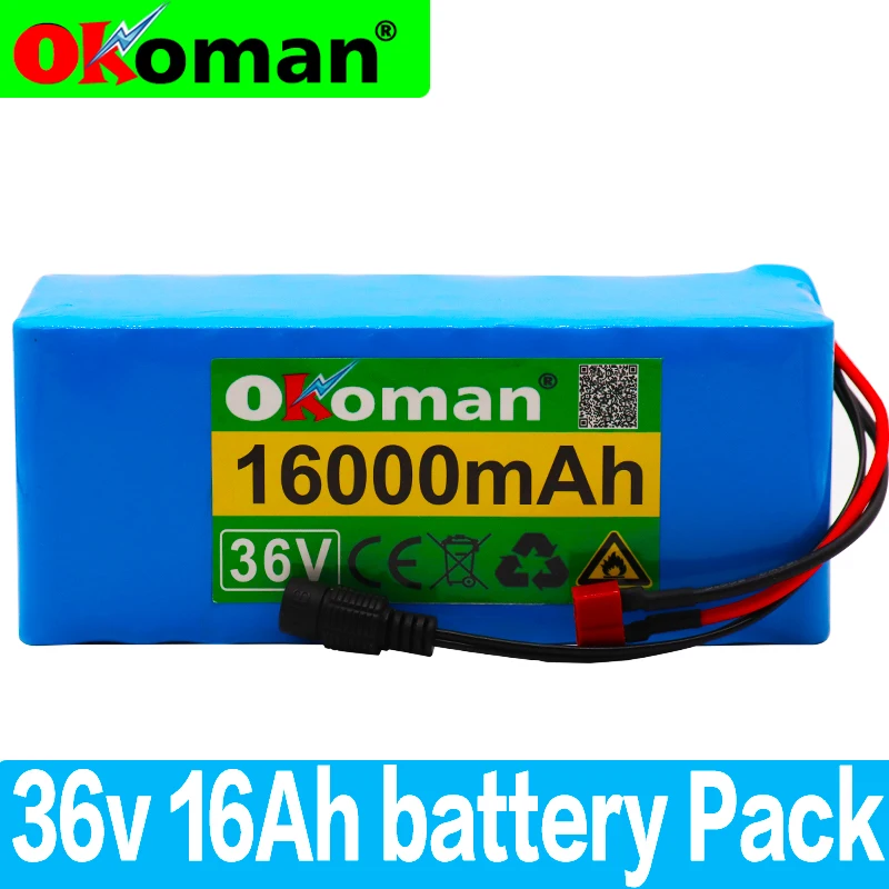 36v 16Ah Электрический велосипед литий-ионный аккумулятор 18650 42V 16000mAh 10S4P большой емкости аккумулятор с bms 500W перегрузки по току