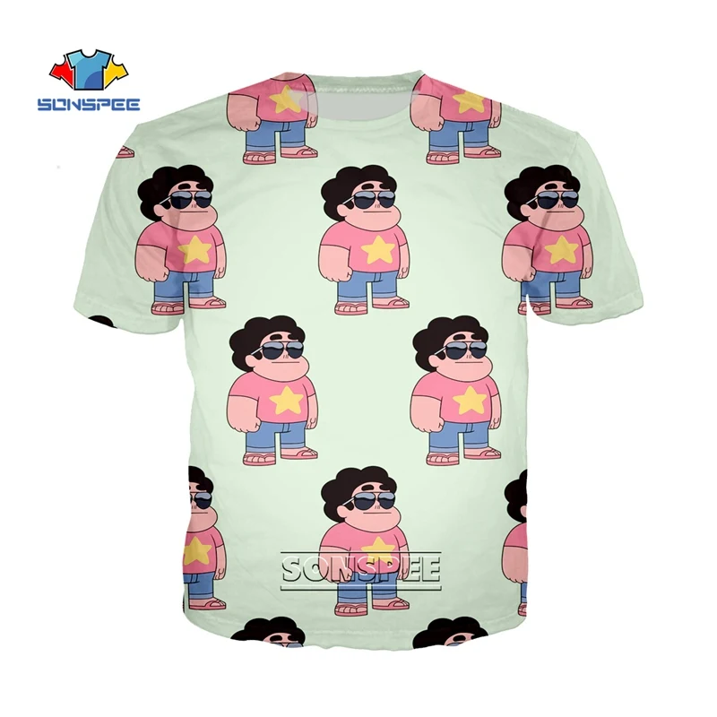 

SONSPEE Anime Steven Universe Tshirts 3D Print Short Sleeve O Neck T Shirt Men Women Summer Casual Fashion Gym Tee Shirt Homme