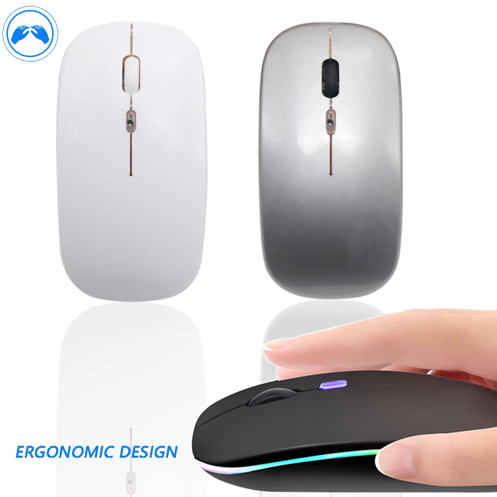 

Wireless Mouse RGB Rechargeable Mouse 2.4GHz USB Computer Silent Mause Backlit Ergonomic Gaming Mouse For Laptop PC