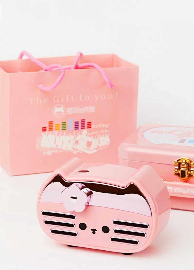 Японский hello kitty it's kitty беспроводной Bluetooth динамик розовый и синий освещение музыкальный плеер для девочки подарочная коробка