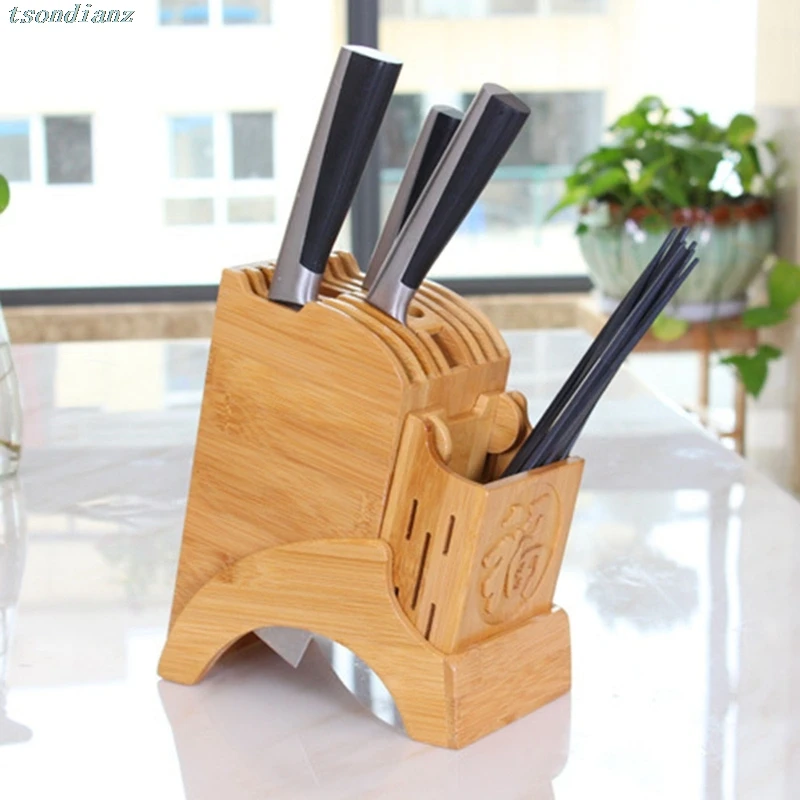Kitchen Bamboo Storage Holder Practical Chopsticks Shelf Rack Tool Wooden Knife Block Stand for Home |