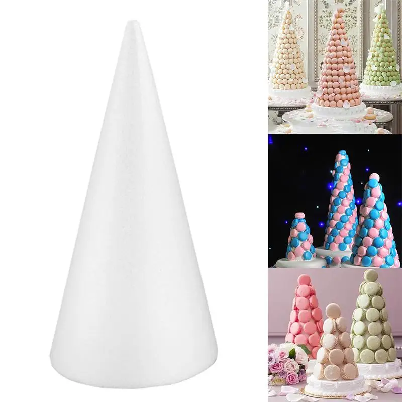 Christmas Tree 12 Pieces 8 inch White Foam Cones Craft Styrofoam Cones Arts and Crafts Supplies for DIY Home Craft Project Table Centerpiece and Floral Arrangements 