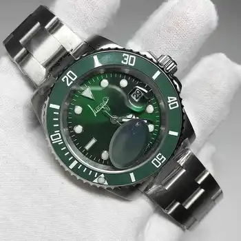 

AAA Green watch SUB men sweeping movement Automatic watches Glide lock clasp ceramics bezel sapphire glass wristwatches