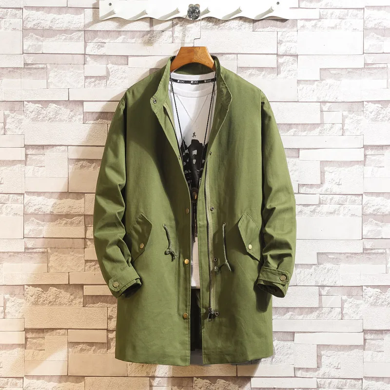 New Men's Clothing 2019 Mens Windbreakers Spring fashion Mans Long Trench Coats Homme Casual Coat MenOuterwear S-3XL