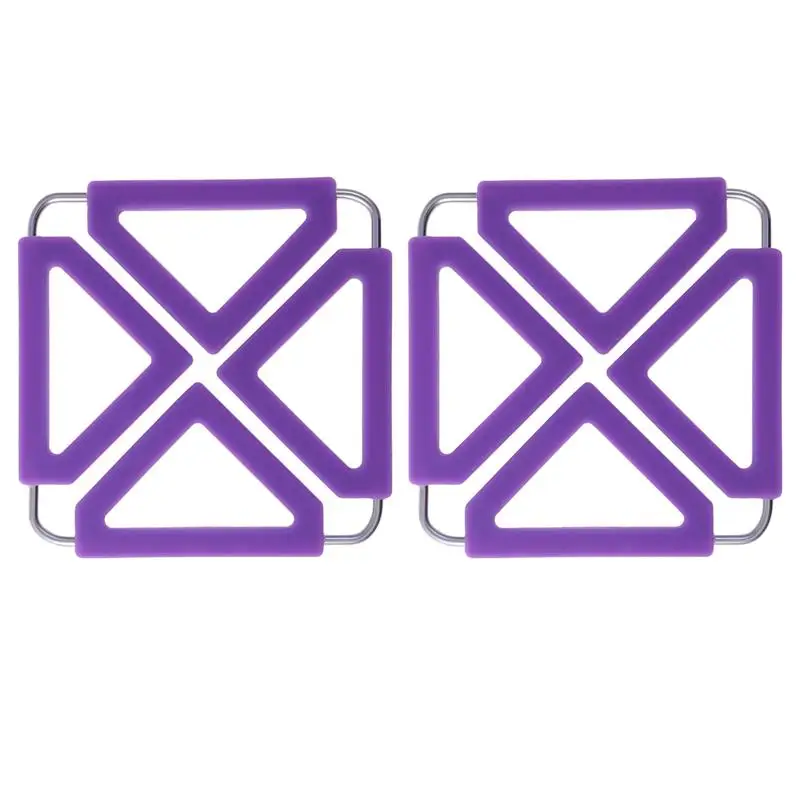 Purple Держатель для горшка коврик жаростойкий нескользящий квадратный складной стол коврик для чаши подстаканники - Цвет: Purple