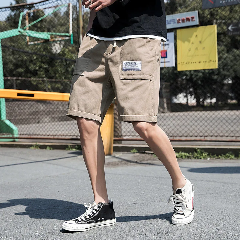 Buy Men's Overalls Shorts Summer Large Size Five-point Shorts Tide Loose Solid Color Camouflage Casual Pants Trend Safari Style 7XL