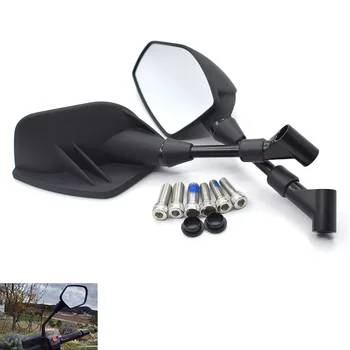 

Universal 8mm 10mm motorcycle rearview mirror white glass Black For Yamaha YZF600R YZF750 YZF1000 R XJR1300 FJR1300 XTZ1200