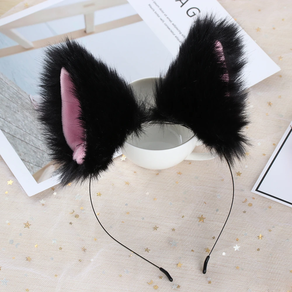 1PC Hair Accessories Hair Hoop Faux Faux Fur Cat EarsSupplies Hairband PartyCute