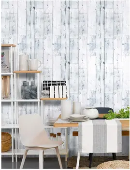 

1M/3M/6M Peel and Stick Wood Wallpaper Light Distressed Wood Plank Removable Waterproof Self-Adhesive Wallpaper Paper Decorative