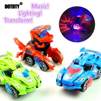 

Transforming Dinosaur LED Car Dinosaur Transform Car Toy Automatic Dino