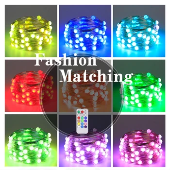 

USB LED String Lights Flash Fairy Garland Remote Control For New Year Christmas Outdoor Wedding Home decor